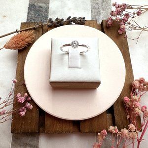 Cubic Zirconia Sterling Silver Solitaire Ring | .925 Sterling Silver